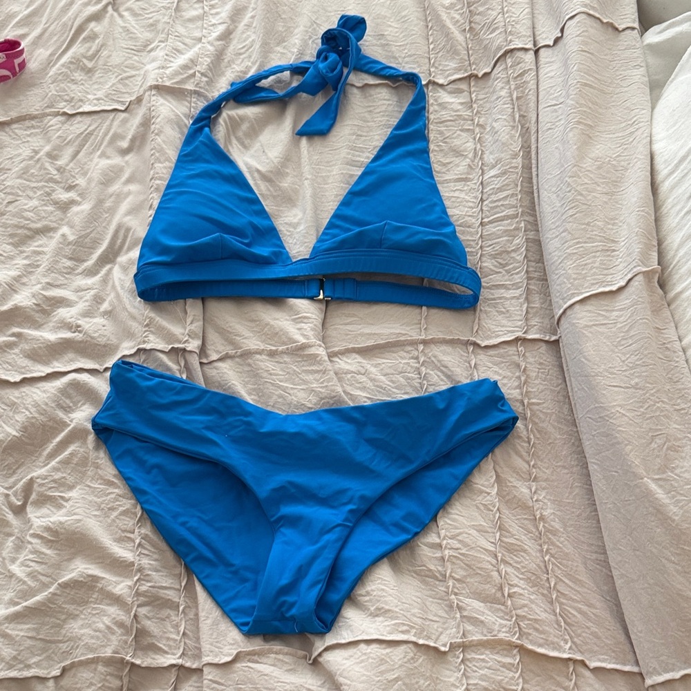 Stylish Blue Halter Bikini Set